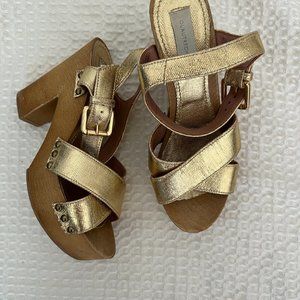 L'autre Chose Gold Heeled Sandal (36)